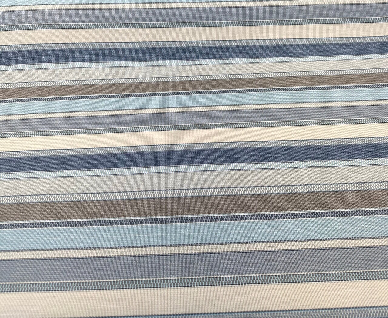 1 yard Ascend Spa Blue Stripe Outdoor Upholstery Fabric for Cushions Drapes Pillows 54-Inch